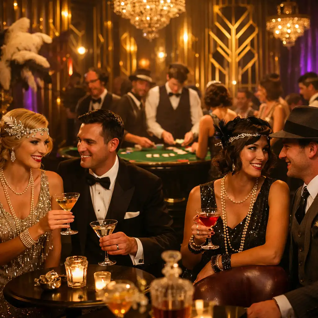 Themenabend im Stil der 1920er Jahre mit Art-Deco-Dekor